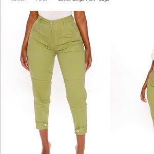fashion nova 🫒 olive green high waisted pant